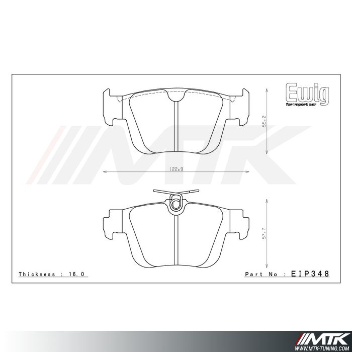 Plaquettes Endless MX72 EIP348 pour VW Golf VIII